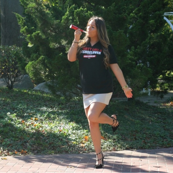 Black Suede Studded Pumps - Picture 6 of 17